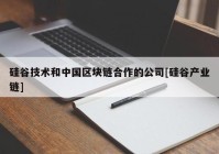 硅谷技术和中国区块链合作的公司[硅谷产业链]