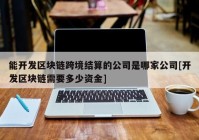 能开发区块链跨境结算的公司是哪家公司[开发区块链需要多少资金]