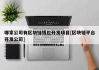 哪家公司有区块链钱包开发项目[区块链平台开发公司]